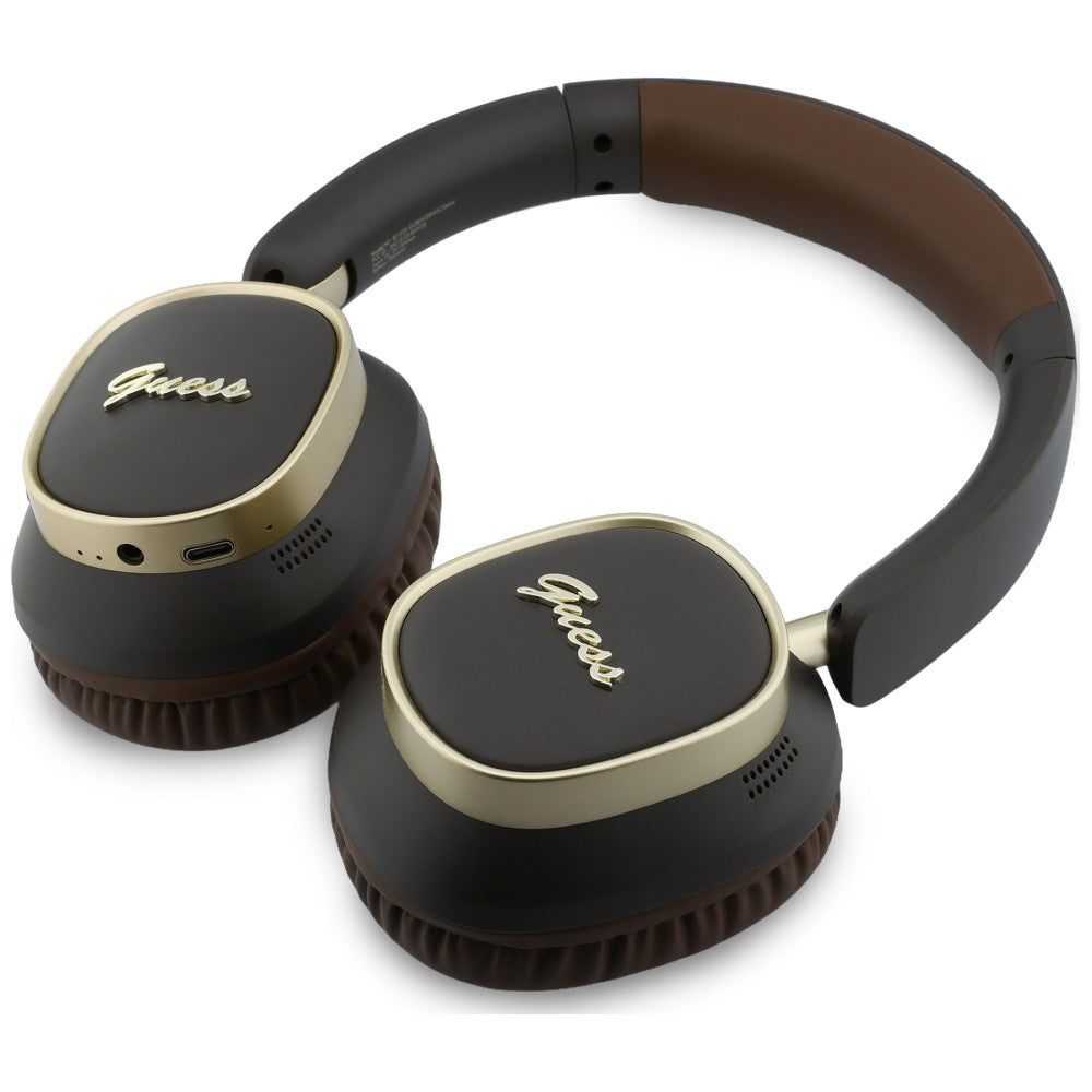 Handsfree Bluetooth Guess Rectangle Metal Script, A2DP, Castanho