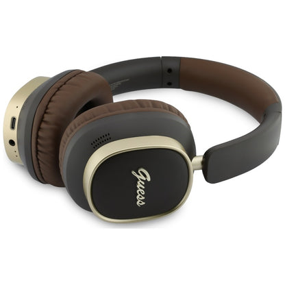 Handsfree Bluetooth Guess Rectangle Metal Script, A2DP, Castanho