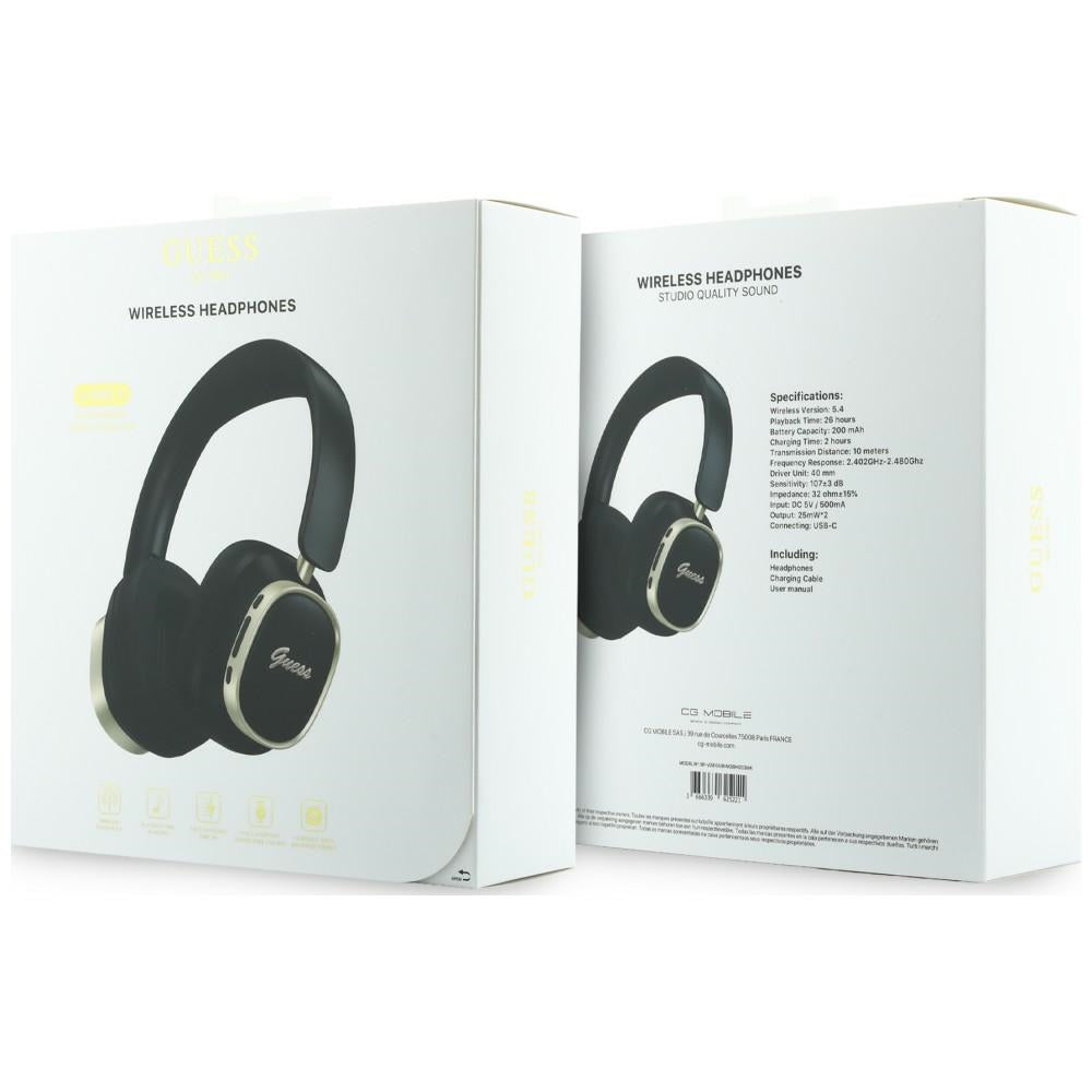 Auricular Bluetooth Handsfree Guess Rectangle Metal Script, A2DP, Preto