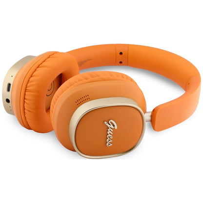 Auricular Bluetooth Mãos Livres Guess Rectangle Metal Script, A2DP, Laranja