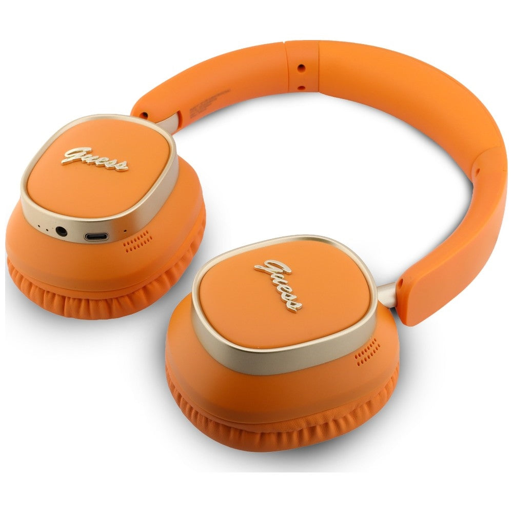 Auricular Bluetooth Mãos Livres Guess Rectangle Metal Script, A2DP, Laranja