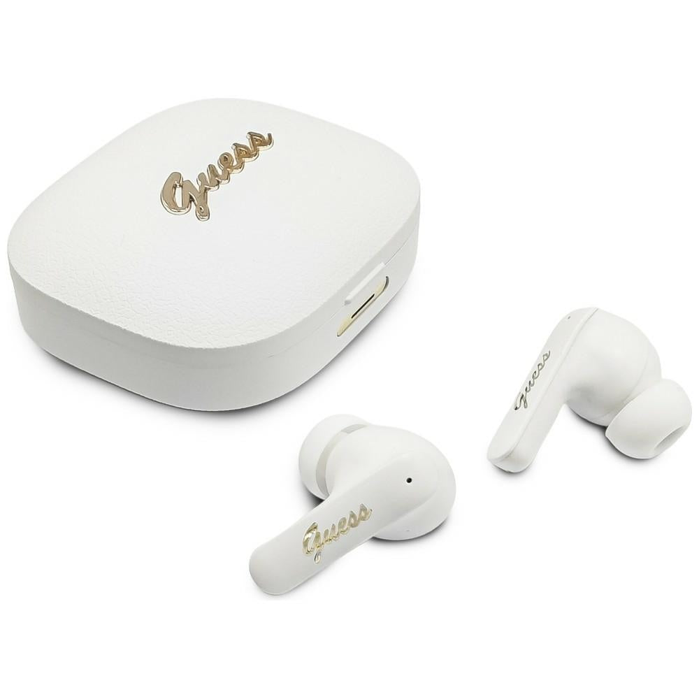 Handsfree Bluetooth Guess Script Metal Logo, TWS, Branco