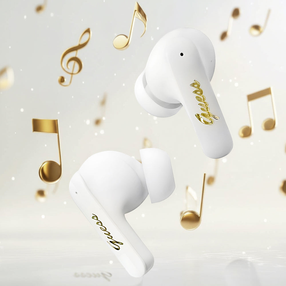 Handsfree Bluetooth Guess Script Metal Logo, TWS, Branco