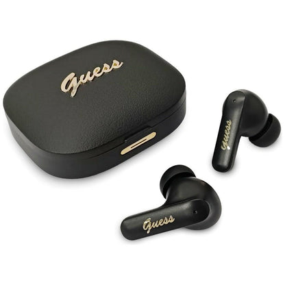 Handsfree Bluetooth Guess Script Metal Logo, TWS, Preto