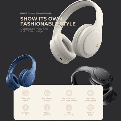 Handsfree Bluetooth HAVIT H633BT, Multipoint, A2DP, Bege