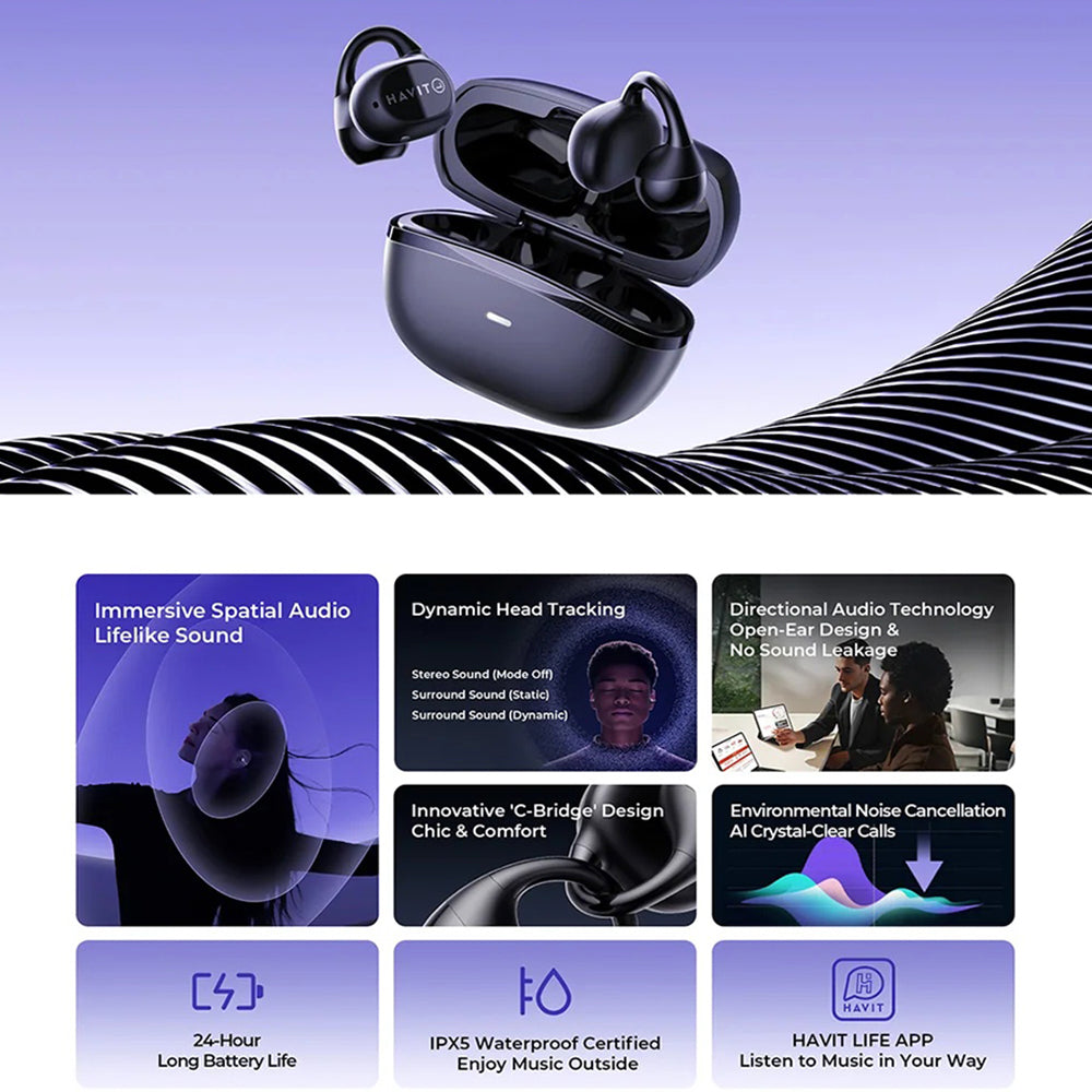 Handsfree Bluetooth HAVIT OWS916, TWS, Preto