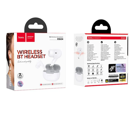 Handsfree Bluetooth HOCO EQ24, TWS, Branco