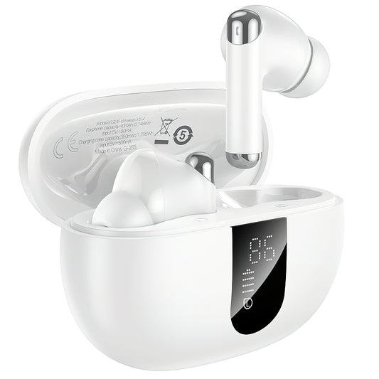 Handsfree Bluetooth HOCO EQ26, TWS, ANC, Branco
