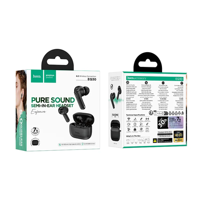 Handsfree Bluetooth HOCO EQ30, TWS, Preto