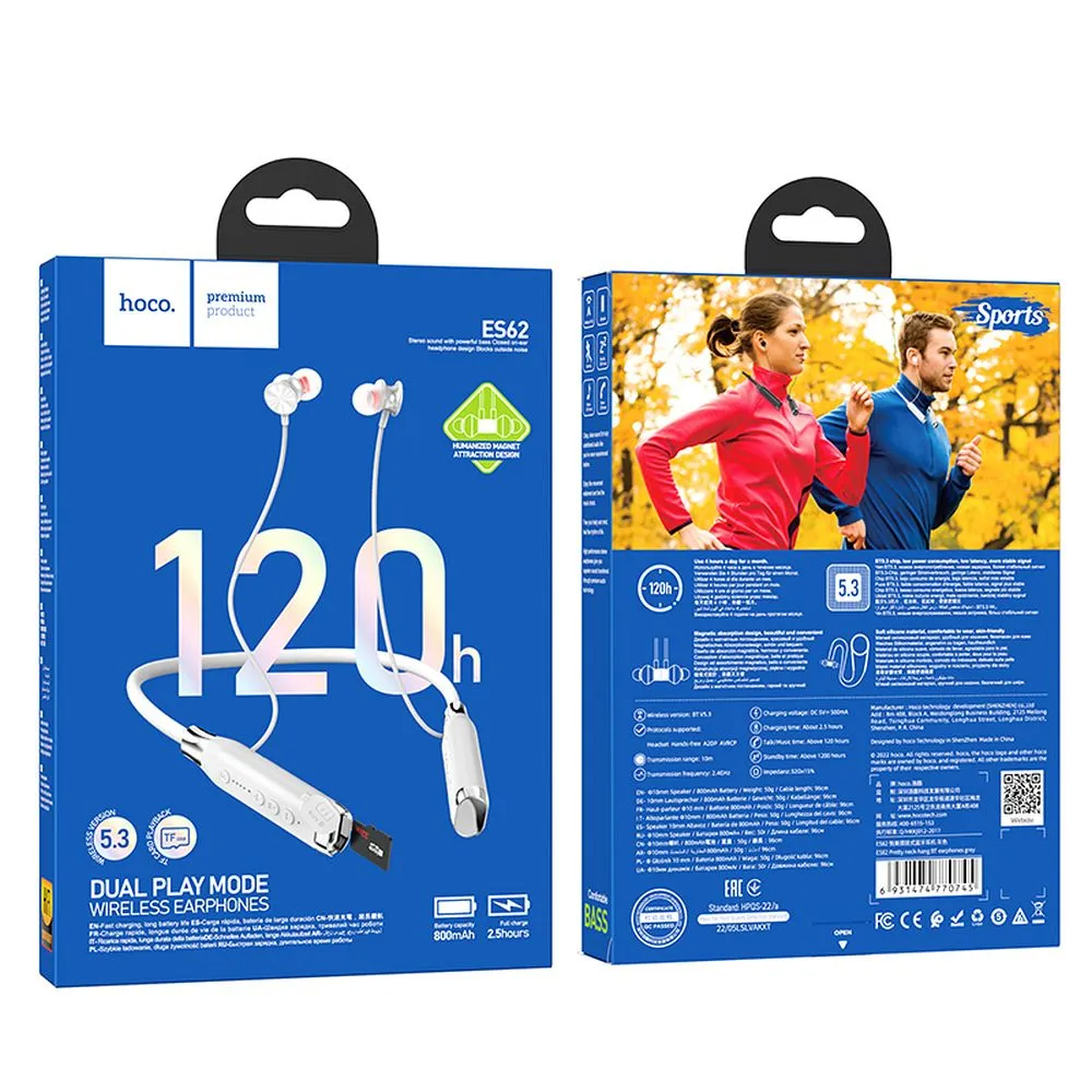 Handsfree Bluetooth HOCO ES62, A2DP, Cinzento