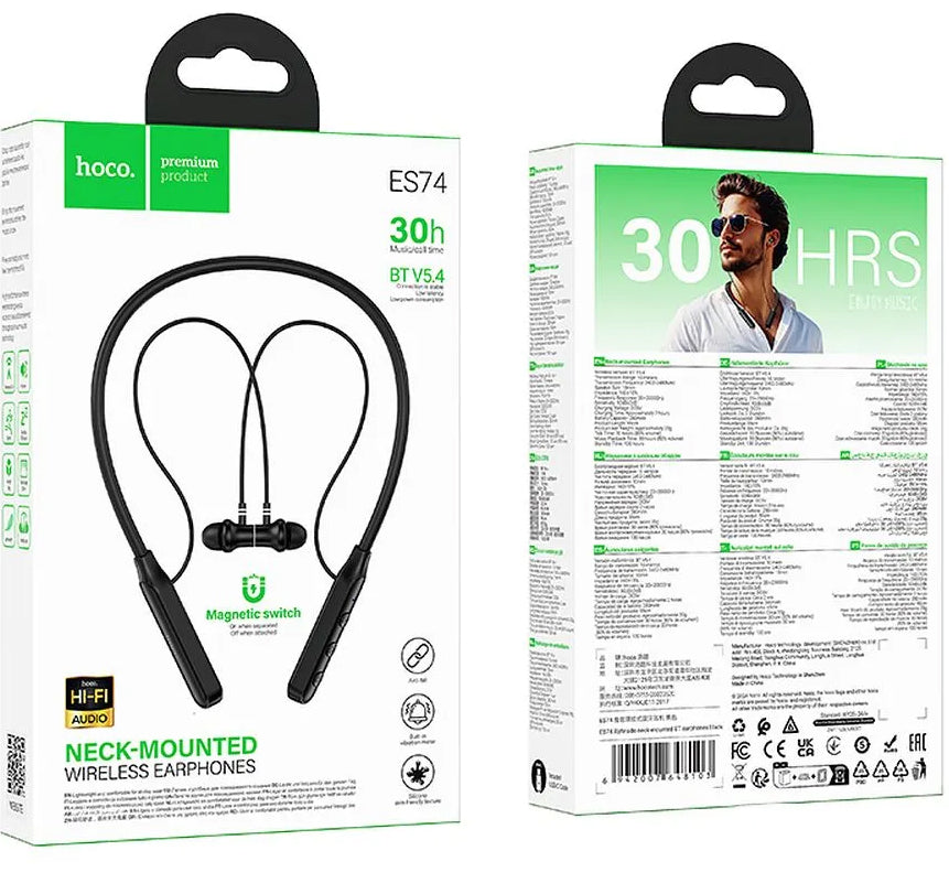 Handsfree Bluetooth HOCO ES74, A2DP, Preto