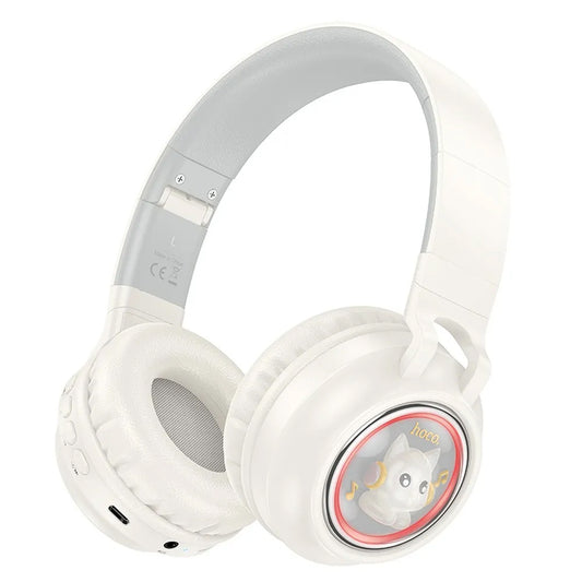 Handsfree Bluetooth HOCO W50 Kids Cute Cat, A2DP, Branco