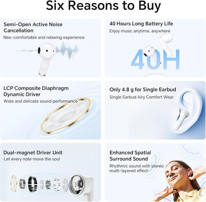 Handsfree Bluetooth Honor Choice X7e, TWS, ANC, Branco 5504ABHF