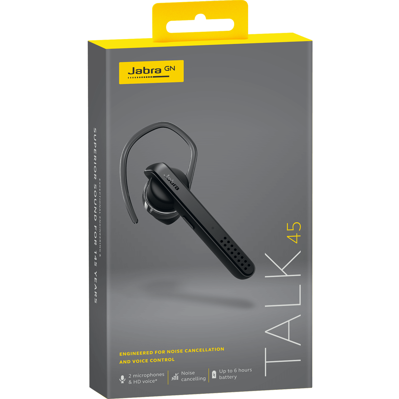 Mãos-livres Bluetooth Jabra Talk 45, A2DP, Preto, Recondicionado 