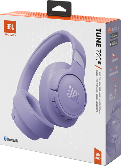 Mãos-livres Bluetooth JBL Tune 720BT, Multiponto, A2DP, Roxo JBLT720BTPUR