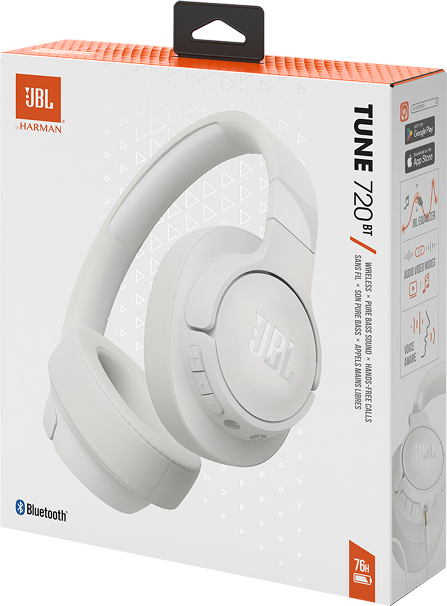 Mãos-livres Bluetooth JBL Tune 720BT, Multiponto, A2DP, Branco 