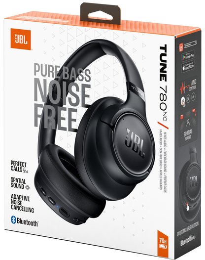 Handsfree Bluetooth JBL Tune 780NC, MultiPoint, A2DP, ANC, Preto JBLT780NCBLK