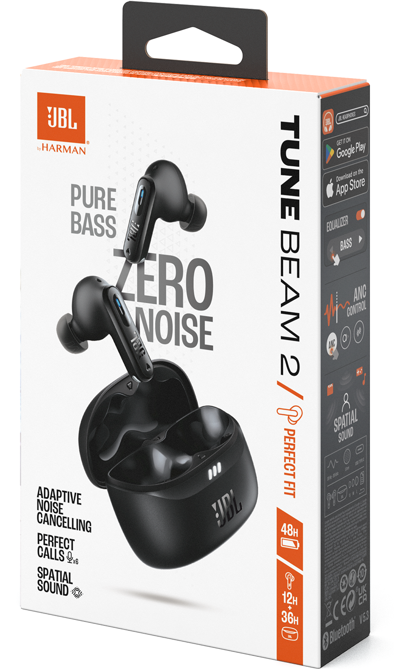 Handsfree Bluetooth JBL Tune Beam 2, TWS, ANC, MultiPoint, Preto JBLTBEAM2BLK