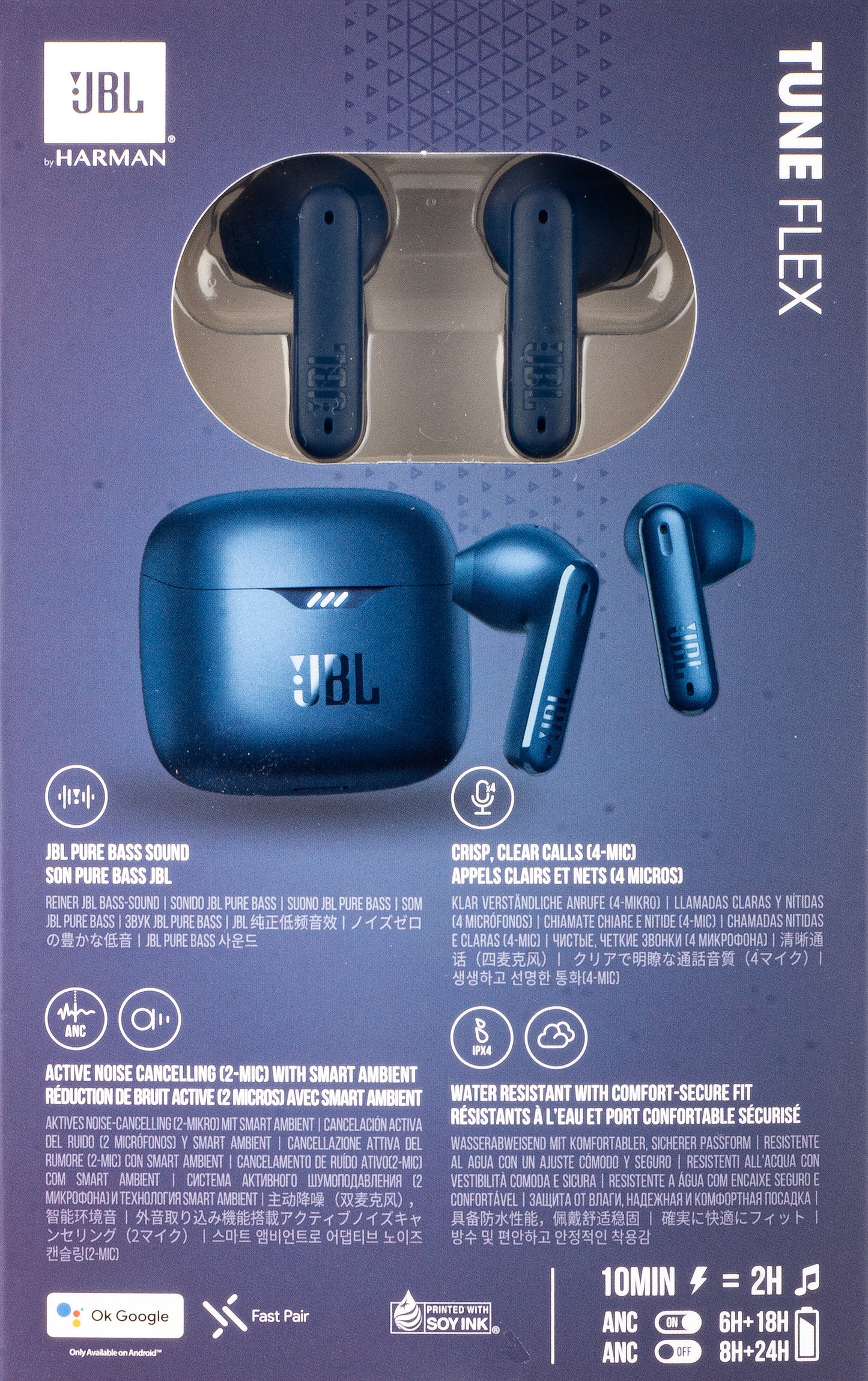 JBL Tune Flex Bluetooth Handsfree, TWS, ANC, Blue JBLTFLEXBLU