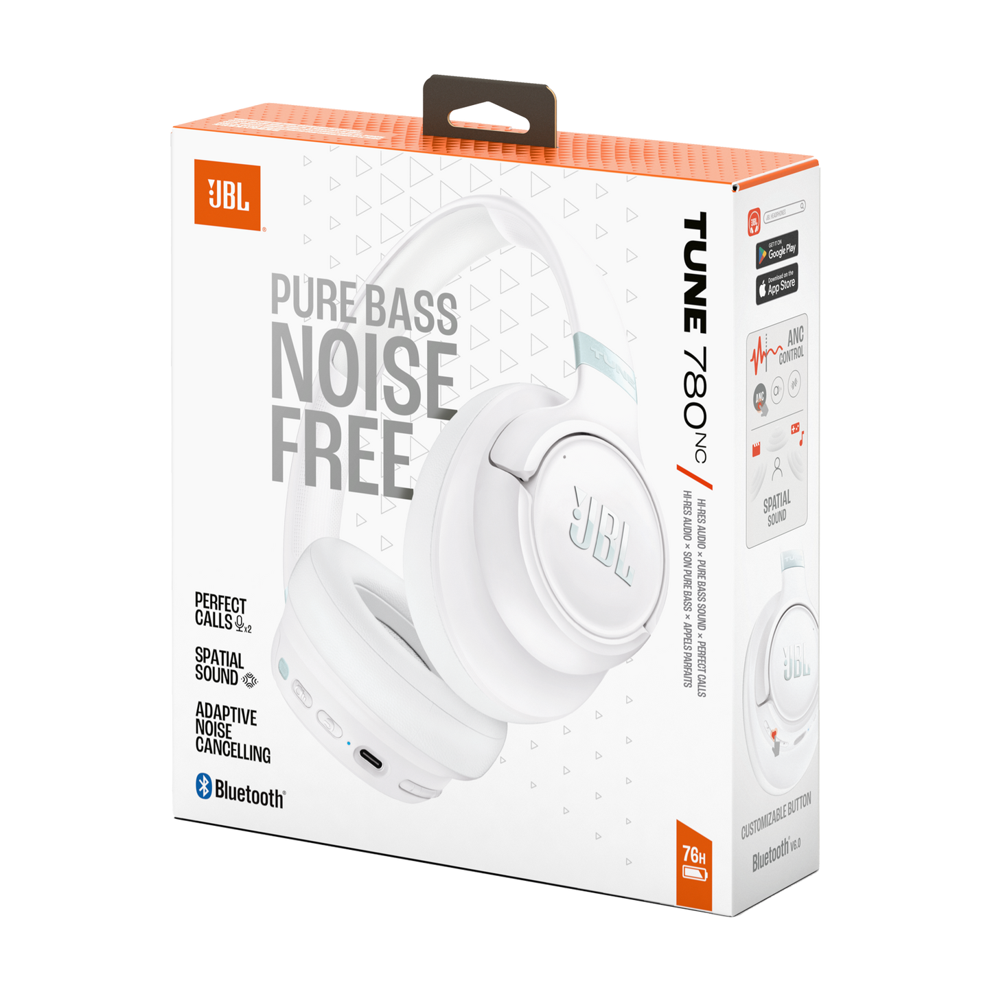 Handsfree Bluetooth JBL Tune 780NC, MultiPoint, A2DP, ANC, Branco JBLT780NCWHT