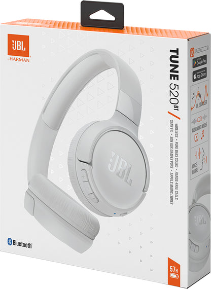 Mãos-livres Bluetooth JBL Tune 520BT, Multiponto, A2DP, Branco JBLT520BTWHT