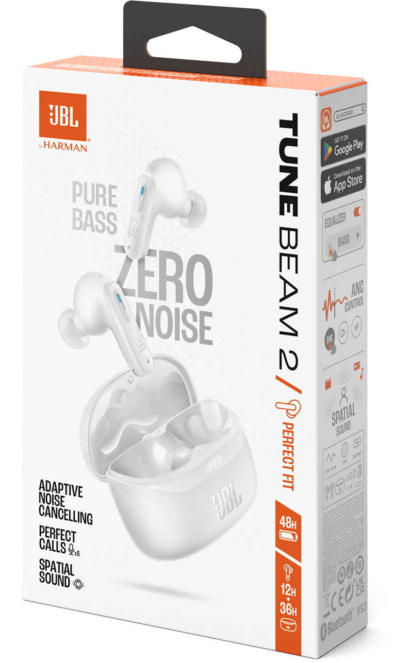 Handsfree Bluetooth JBL Tune Beam 2, TWS, ANC, MultiPoint, Branco JBLTBEAM2WHT