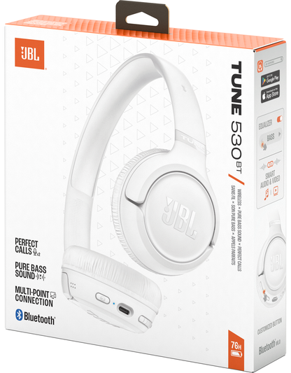 Bluetooth Handsfree JBL Tune 530BT, MultiPoint, A2DP, White JBLT530BTWHT