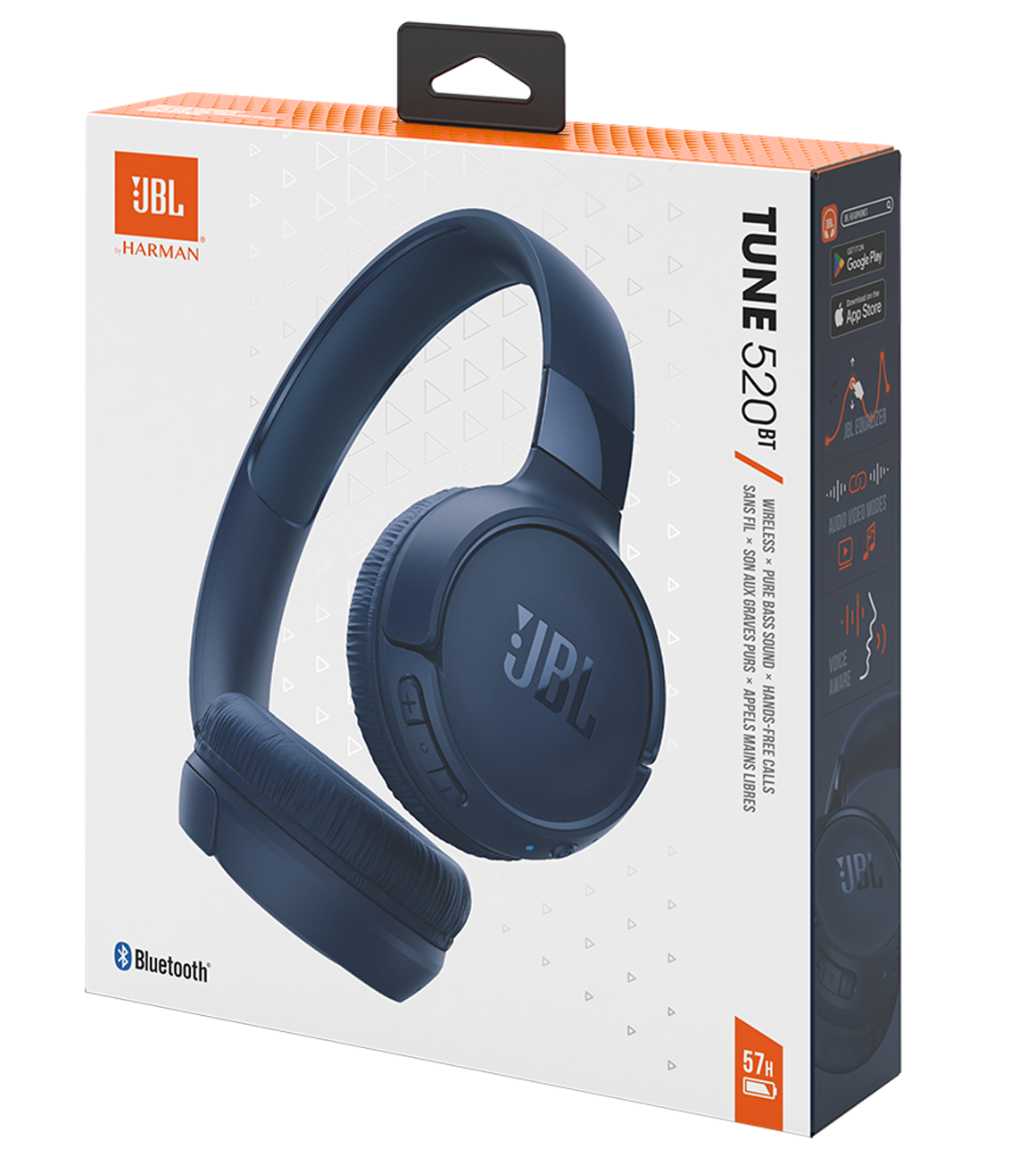 Mãos-livres Bluetooth JBL Tune 520BT, Multiponto, A2DP, Azul JBLT520BTBTBLU