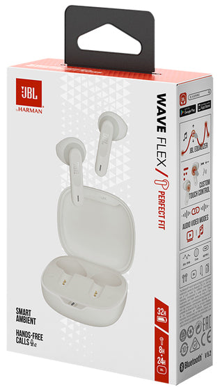 Handsfree Bluetooth JBL Wave Flex, TWS, Multipoint, White JBLWFLEXWHT