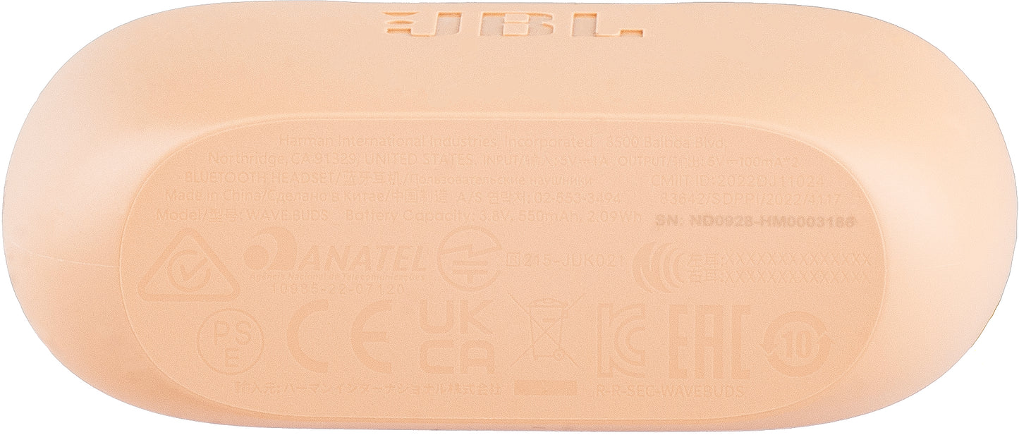 Auriculares Bluetooth JBL Wave Buds, TWS, Bege JBLWBUDSBEG
