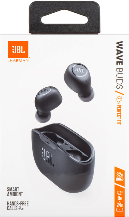 Auriculares JBL Wave com mãos-livres Bluetooth, TWS, preto JBLWBUDSBLK