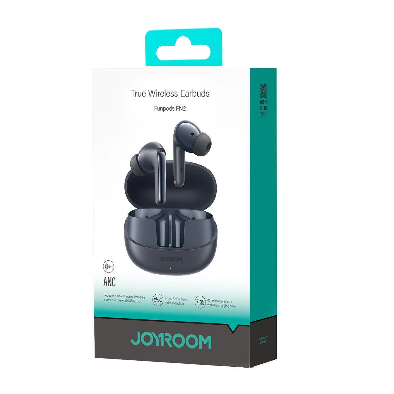 Handsfree Bluetooth Joyroom Funpods JR-FN2, TWS, ANC, Preto