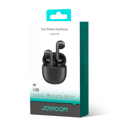 Auriculares Bluetooth Joyroom Funpods JR-FB1 Nova Versão, TWS, Preto