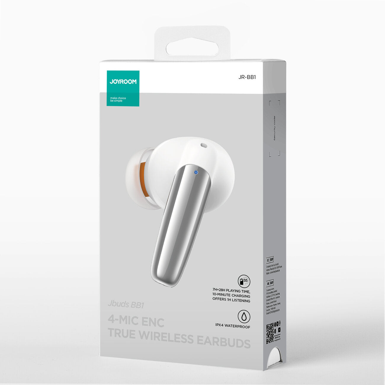 Auriculares Bluetooth Joyroom JR-BB1, TWS, Branco