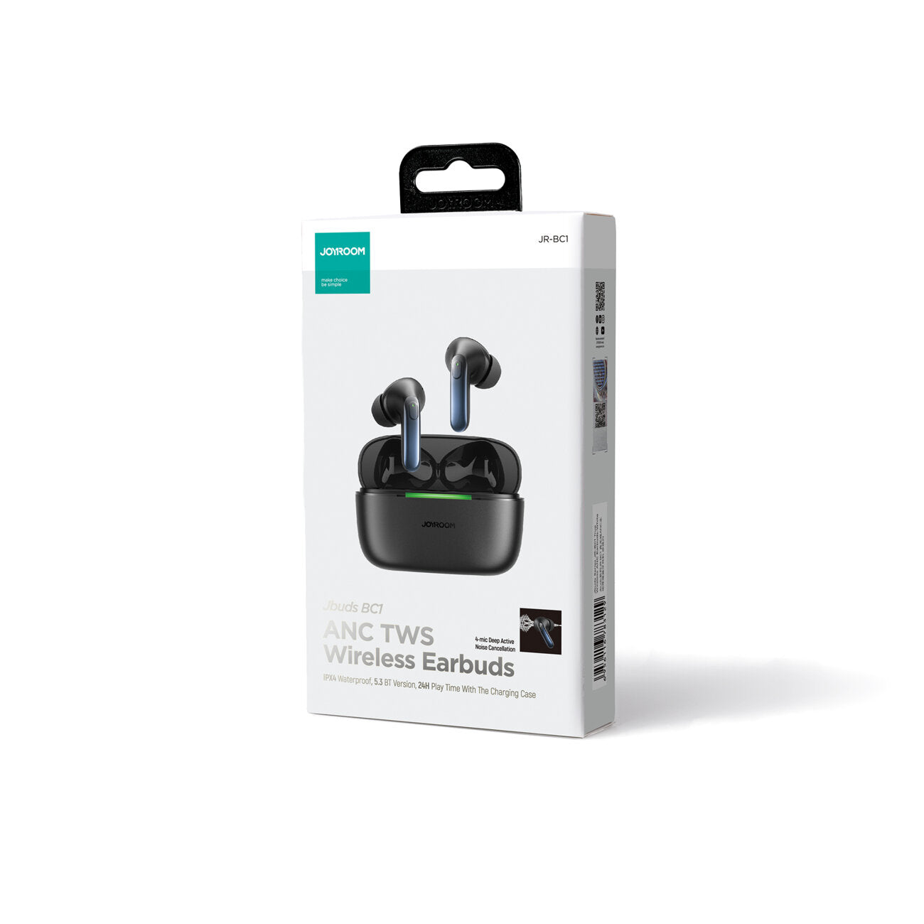 Handsfree Bluetooth Joyroom JR-BC1, TWS, ANC, Preto