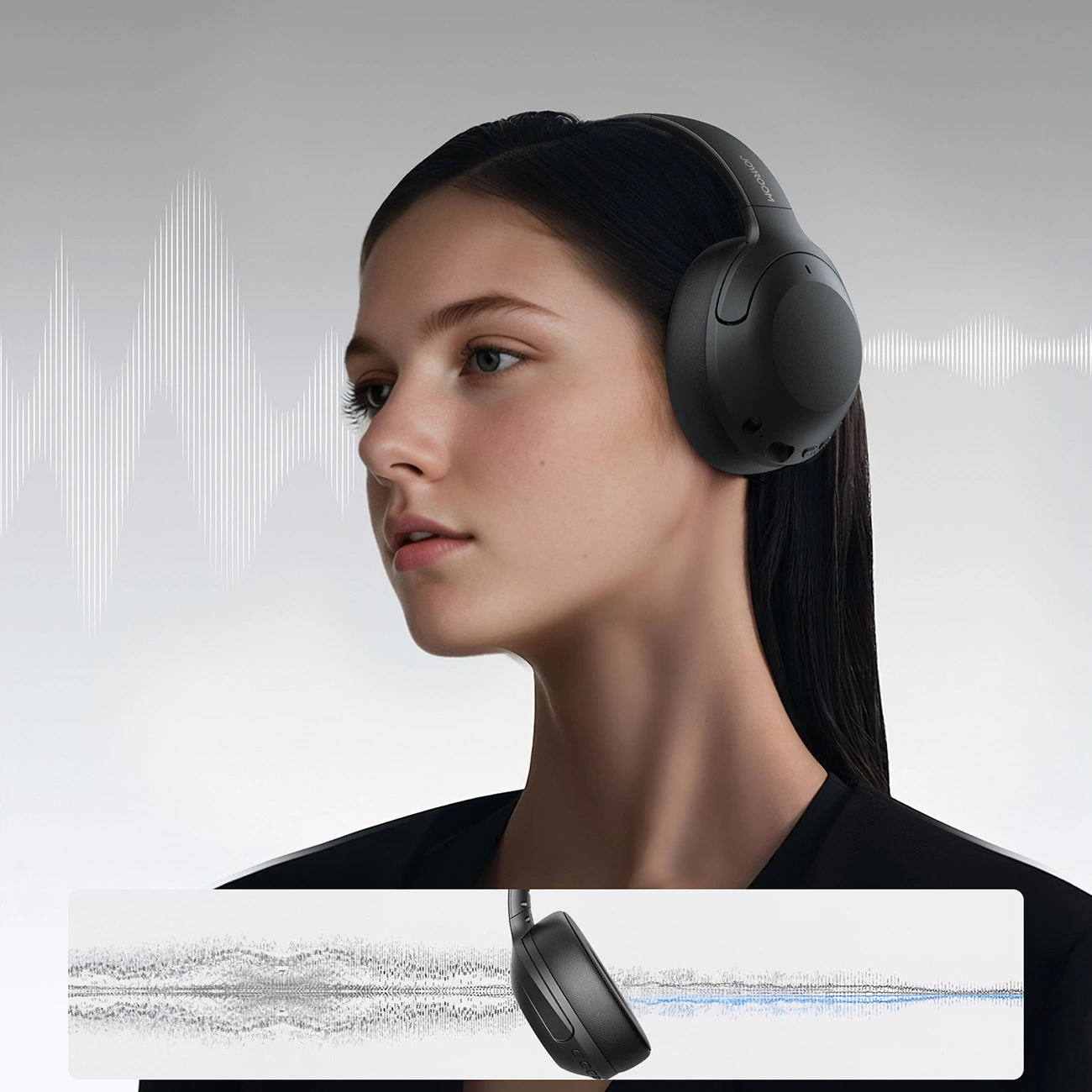 Handsfree Bluetooth Joyroom JR-JH2, A2DP, ANC, Preto