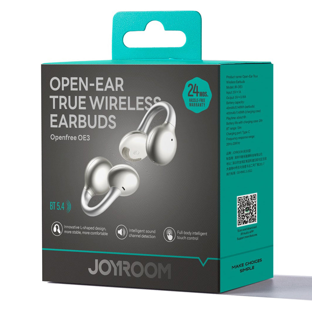Handsfree Bluetooth Joyroom Openfree JR-OE3, TWS, Prateado