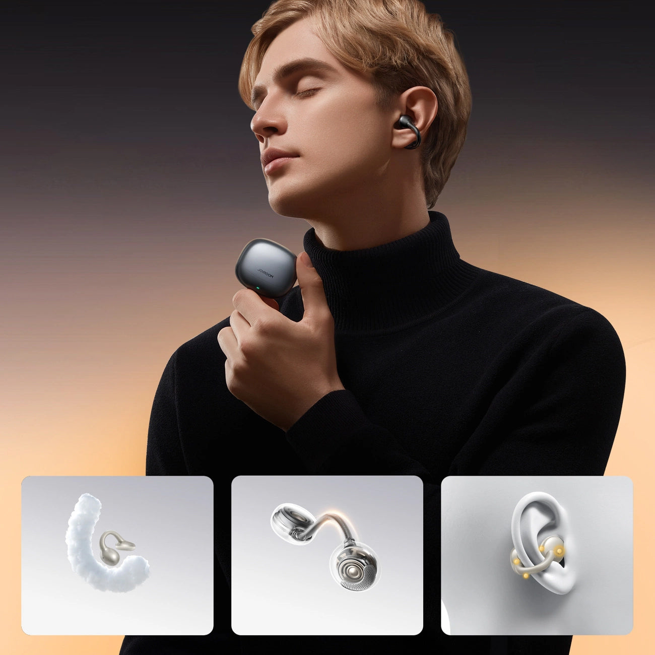 Handsfree Bluetooth Joyroom Openfree JR-OE3, TWS, Preto