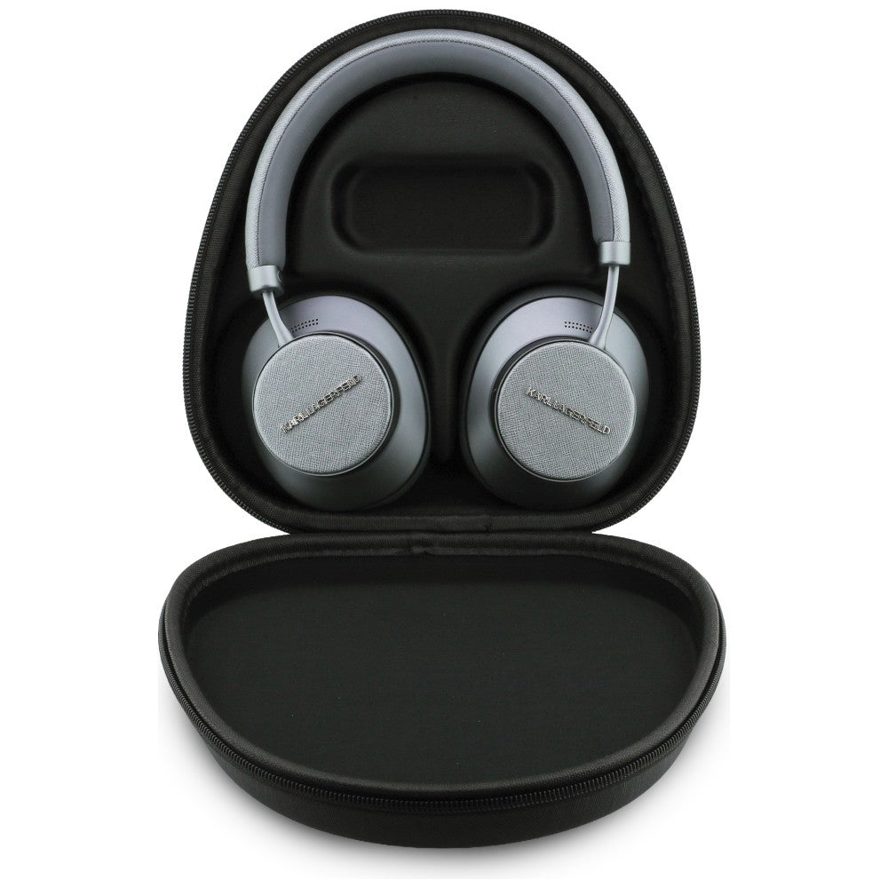 Handsfree Bluetooth Karl Lagerfeld Saffiano Elongated, A2DP, ANC, Cinzento