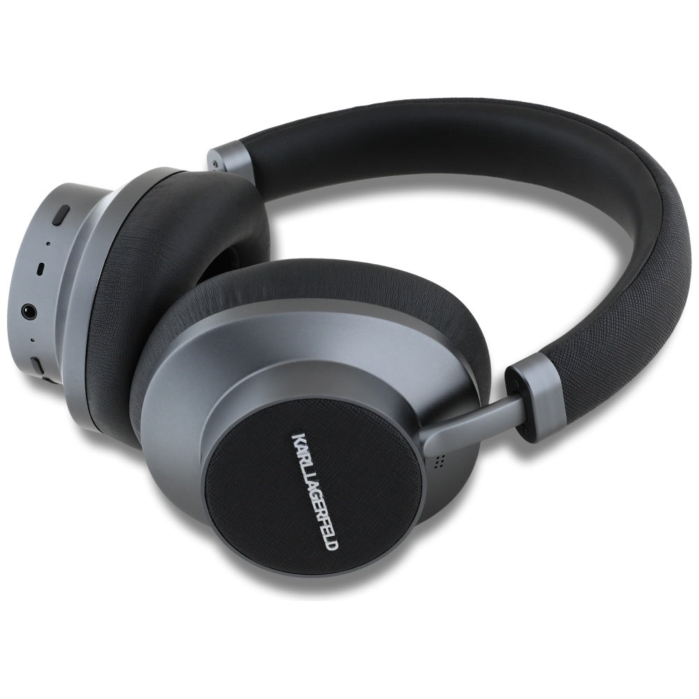Handsfree Bluetooth Karl Lagerfeld Saffiano Elongated, A2DP, ANC, Preto