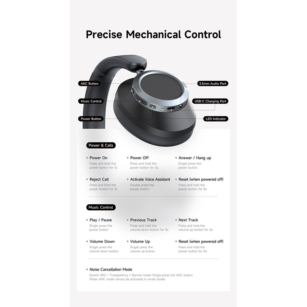 Handsfree Bluetooth McDodo HP-5821 T03, A2DP, ANC, Bege
