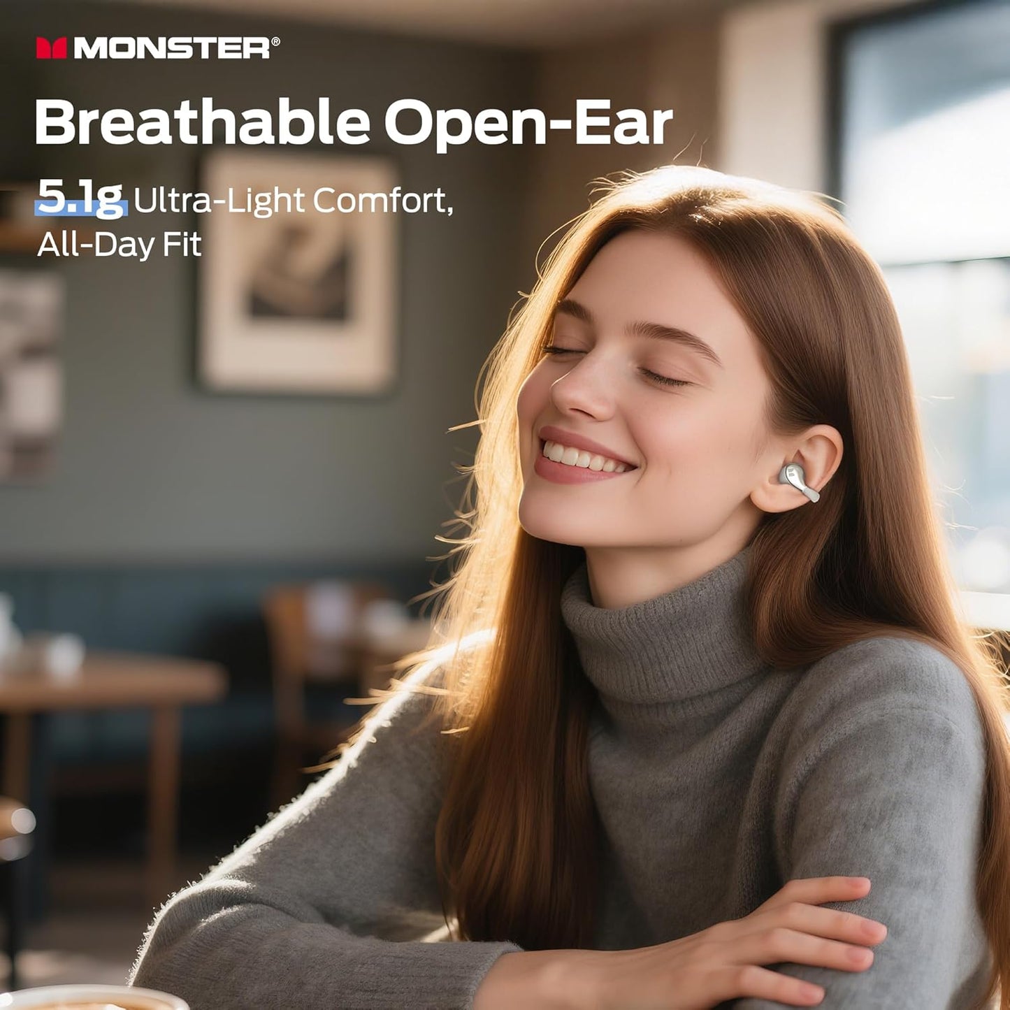 Handsfree Bluetooth Monster AC225, TWS, Creme Claro
