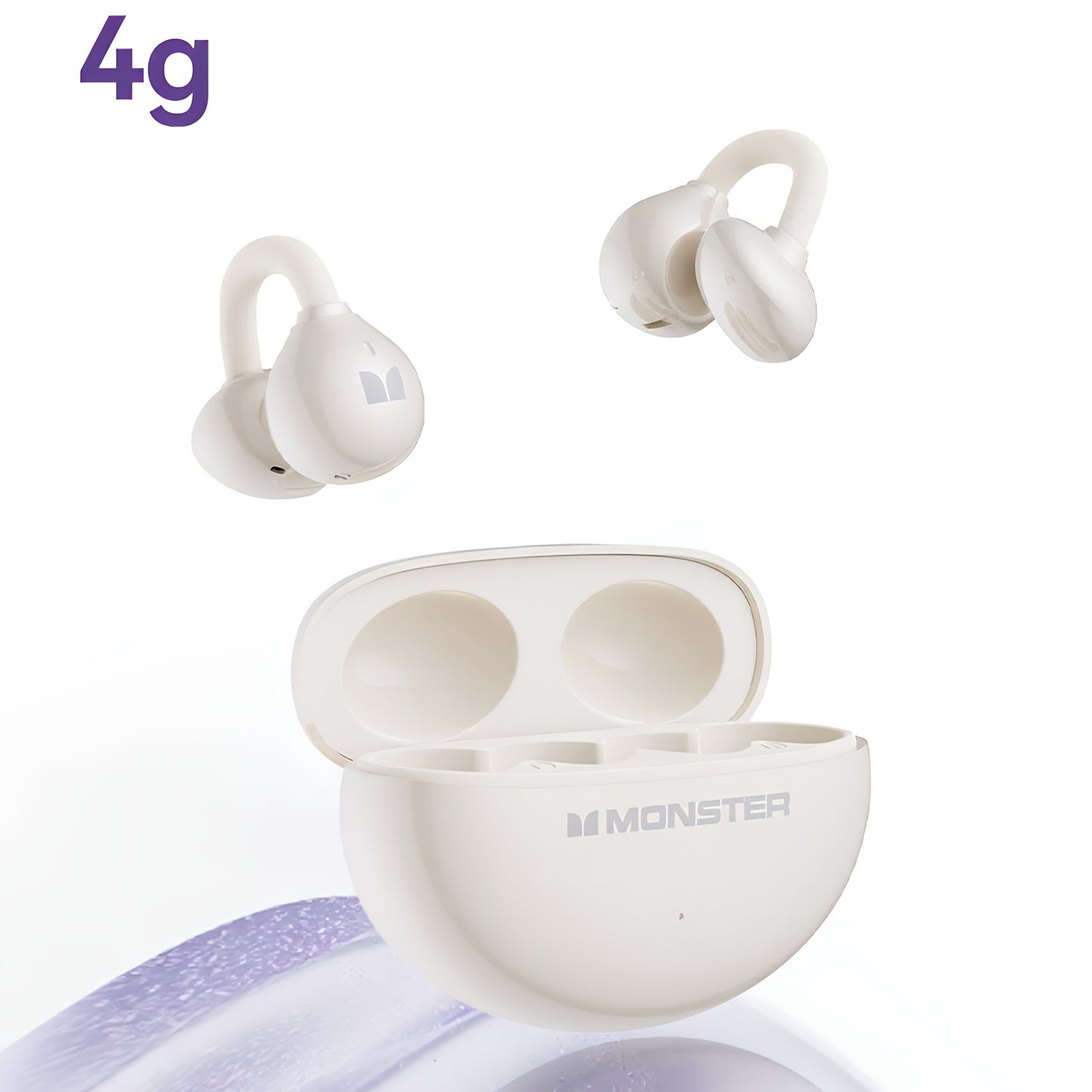 Handsfree Bluetooth Monster AirClip AC200, TWS, Creme Claro