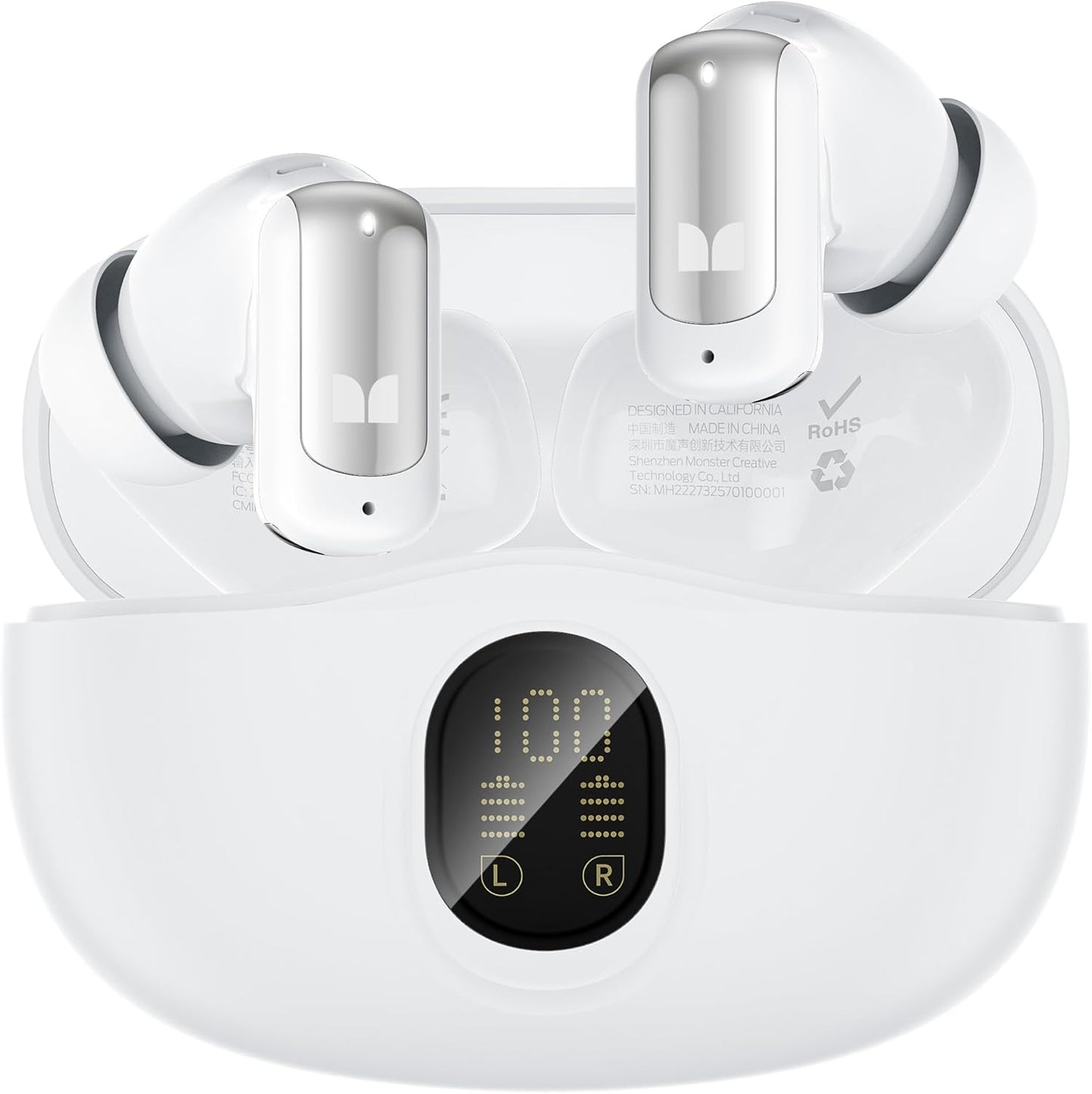 Auricular Bluetooth Monster N-Lite 217, TWS, Branco