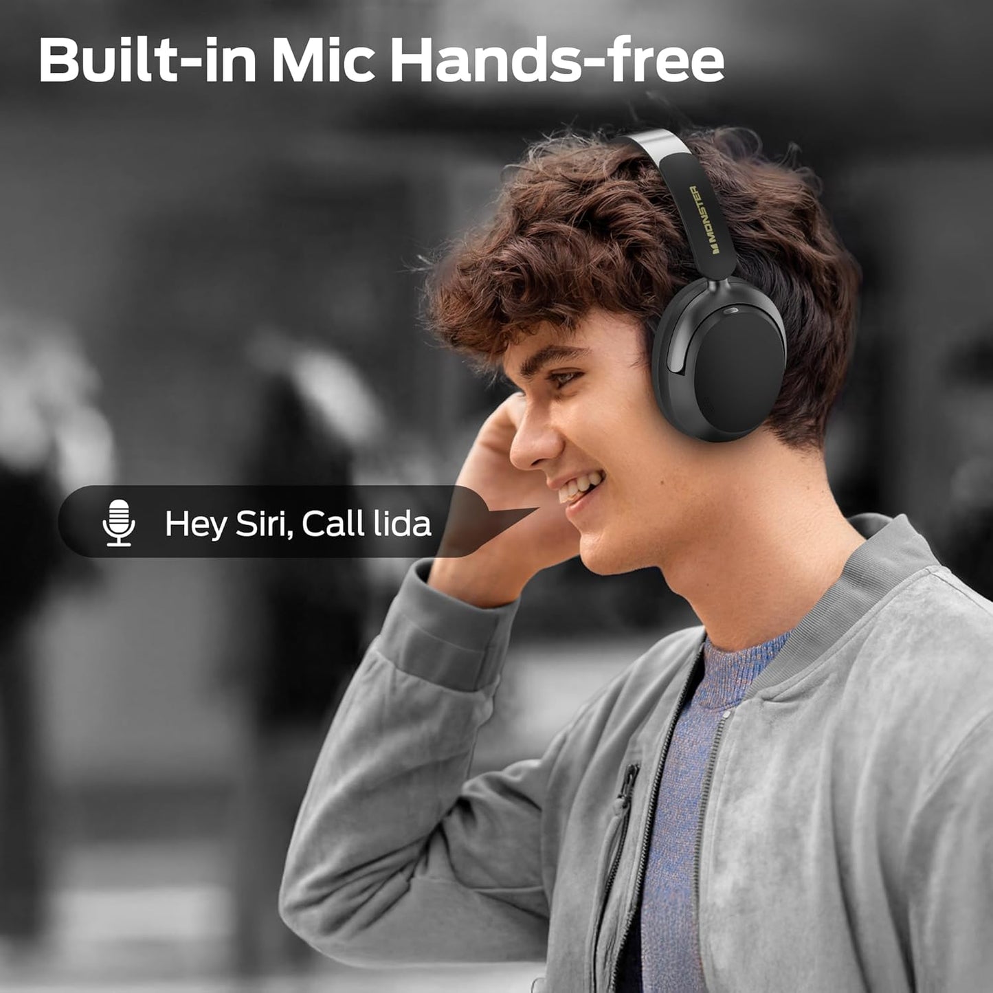 Handsfree Bluetooth Monster Persona 3rd, MultiPoint, A2DP, ANC, Preto