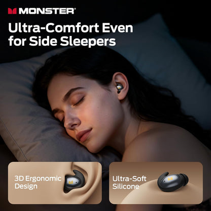Handsfree Bluetooth Monster Sleep Ear100, TWS, Preto