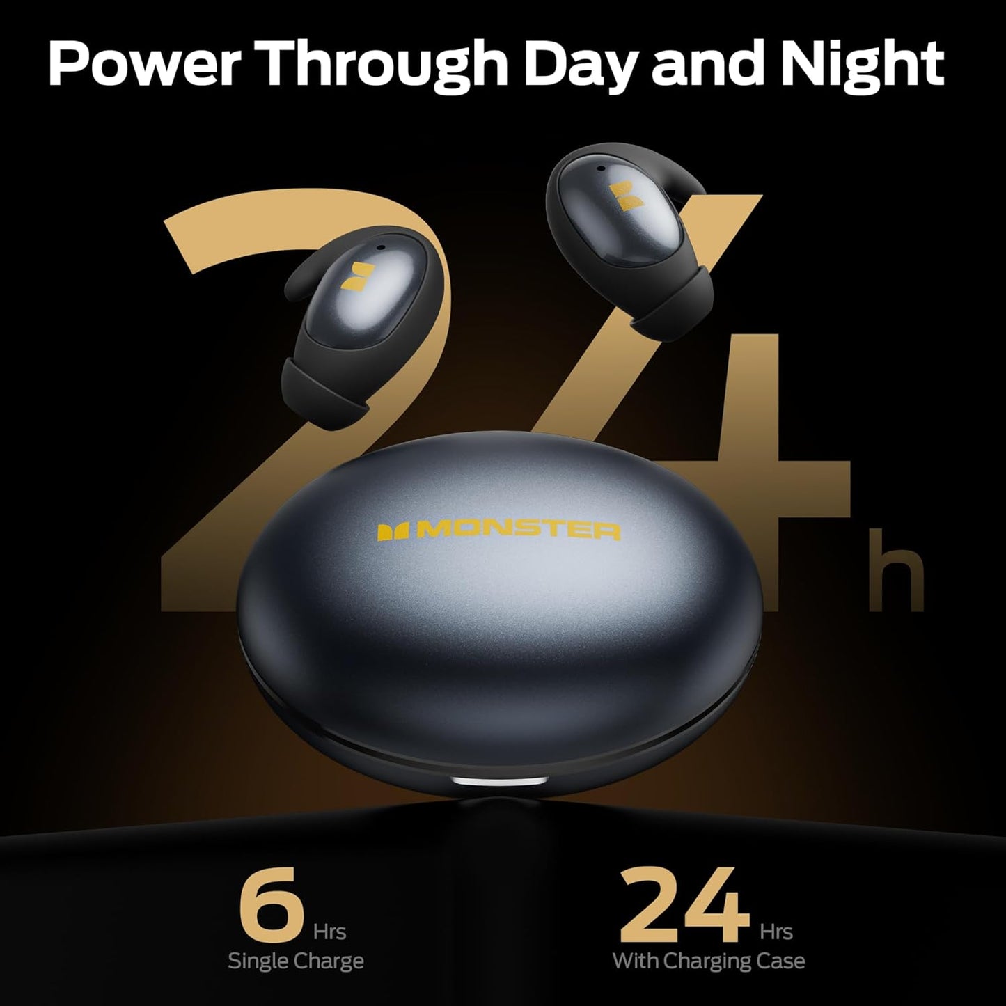 Handsfree Bluetooth Monster Sleep Ear100, TWS, Preto