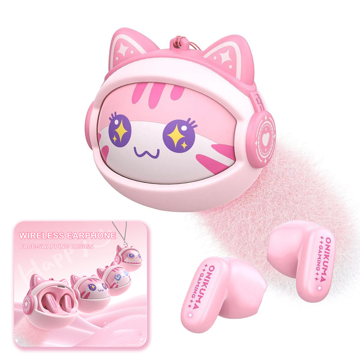 Auriculares Bluetooth Onikuma TX603, TWS, Rosa