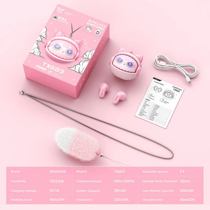 Auriculares Bluetooth Onikuma TX603, TWS, Rosa