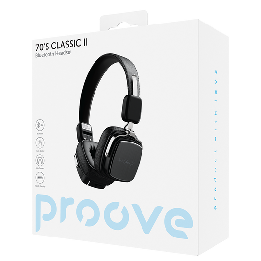 Handsfree Bluetooth Proove 70's Classic II, A2DP, Preto